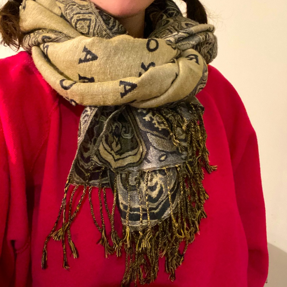 Large scarf from Roman; navy blue and beige